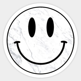 White Marble Smily Face Sticker